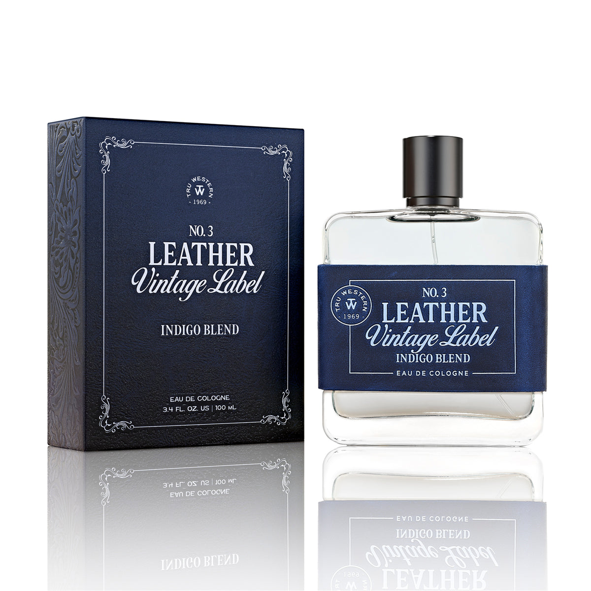 No. 3 Leather Vintage Label Indigo Blend Cologne