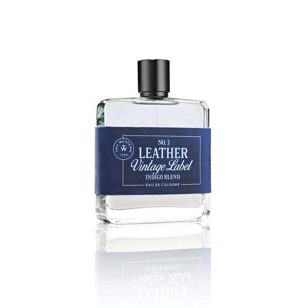 No. 3 Leather Vintage Label Indigo Blend Cologne