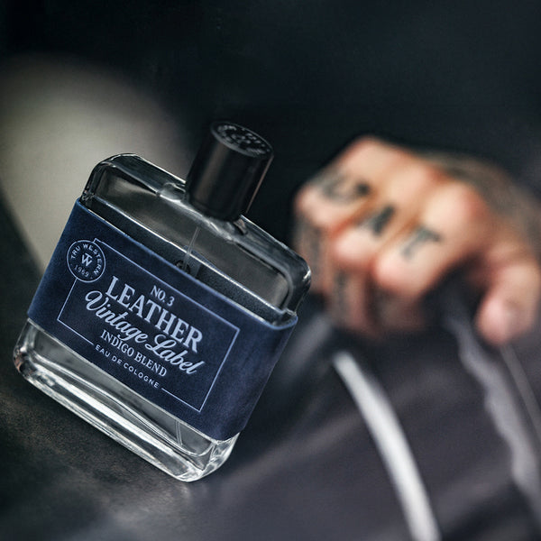 No. 3 Leather Vintage Label Indigo Blend Cologne