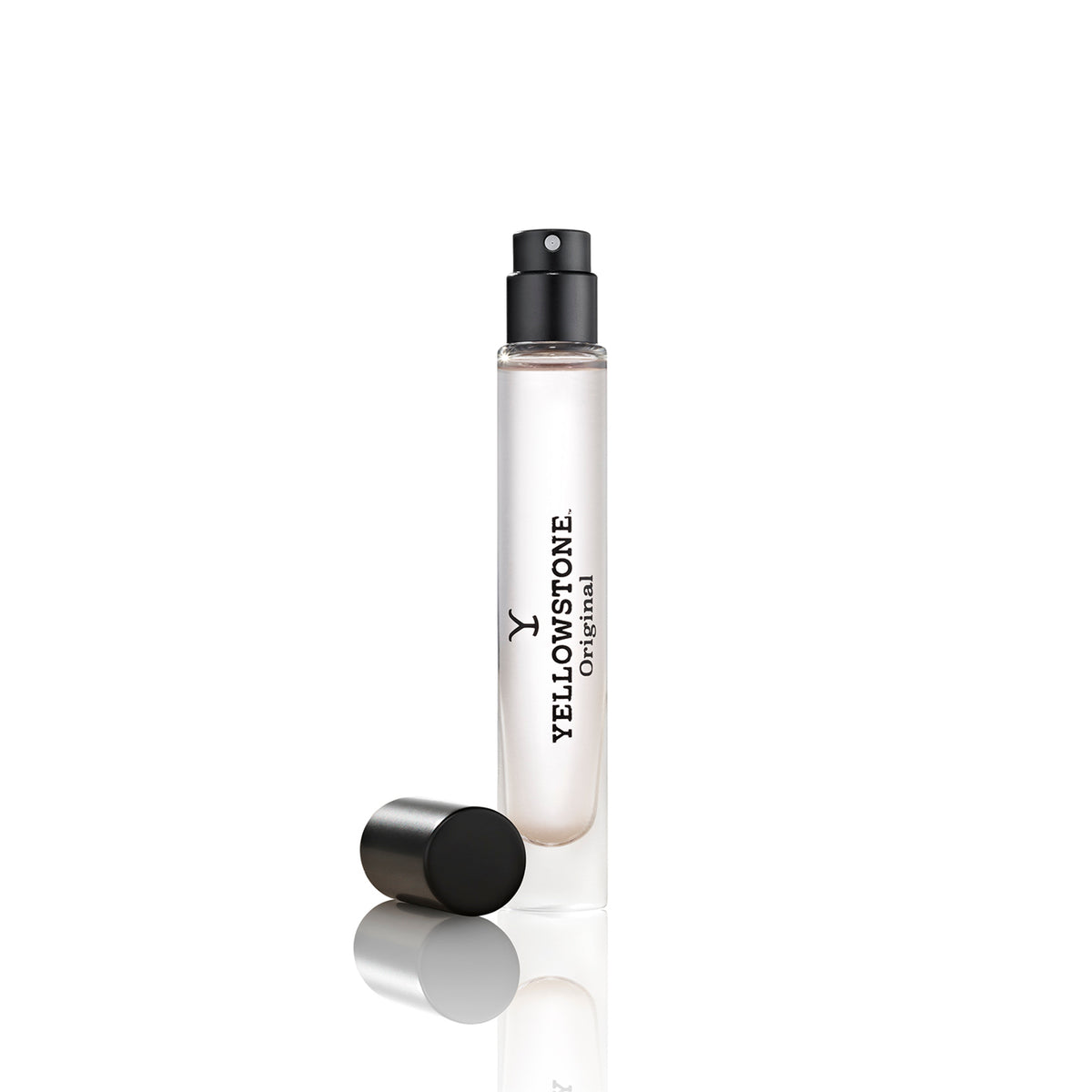 Yellowstone perfume bottle on a white background
