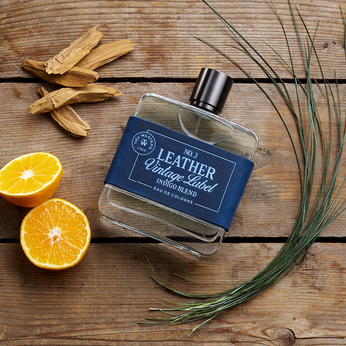 No. 3 Leather Vintage Label Indigo Blend Cologne