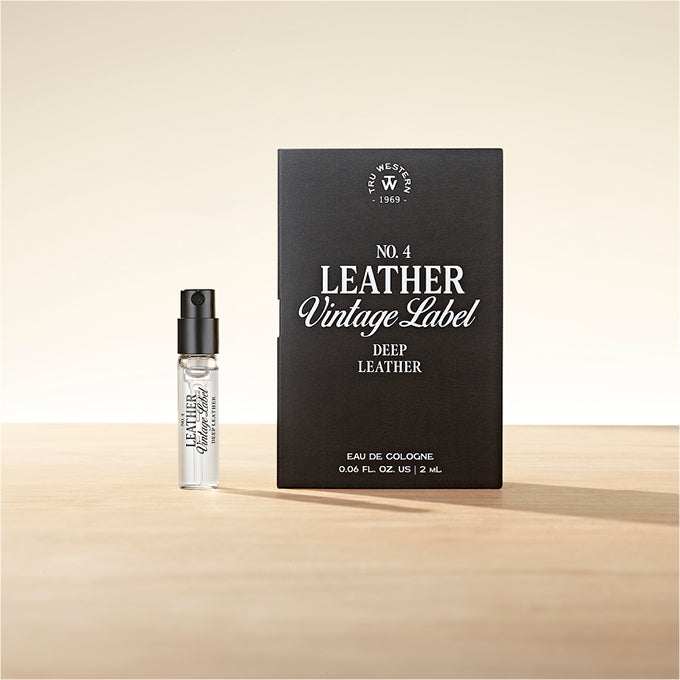 No. 4 Leather Vintage Label Deep Leather Cologne 2mL Sample