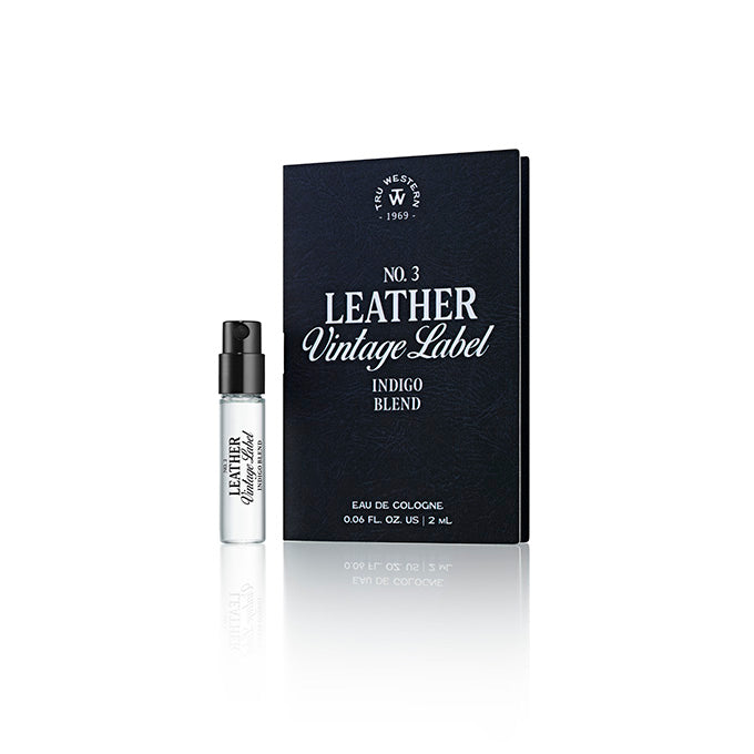 No. 3 Leather Vintage Label Indigo Blend Cologne 2mL Sample