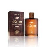 Anejo cologne bottle and packaging on a white background