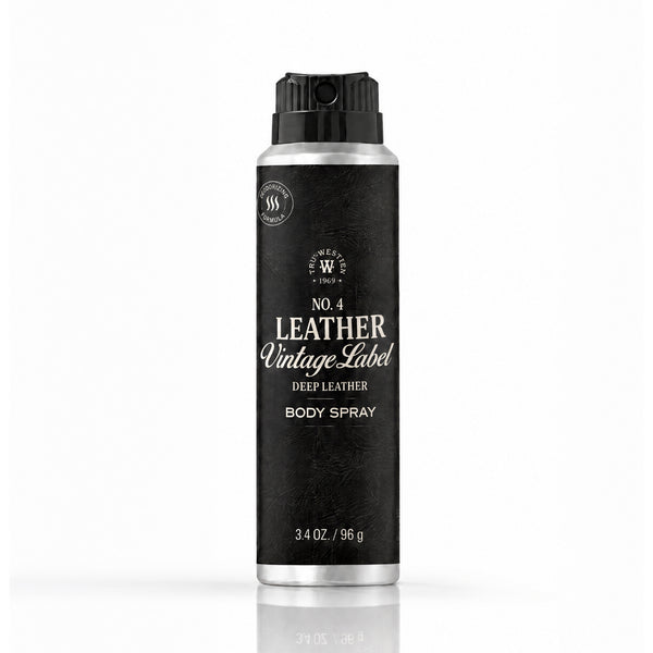 No. 4 Leather Vintage Label Deep Leather Body Spray